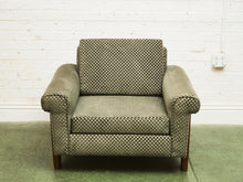 Load image into Gallery viewer, Checker Green Danish Modern Vintage Club Chair

