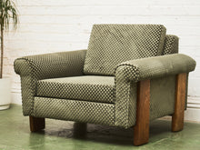 Load image into Gallery viewer, Checker Green Danish Modern Vintage Club Chair
