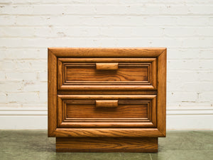 Boho Two Drawer Oak Nightstand