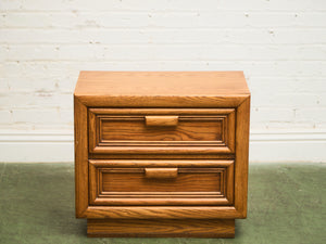 Boho Two Drawer Oak Nightstand