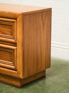 Boho Two Drawer Oak Nightstand