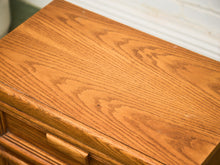 Load image into Gallery viewer, Boho Two Drawer Oak Nightstand
