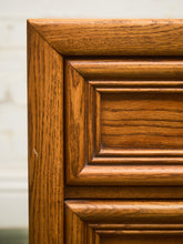 Load image into Gallery viewer, Boho Two Drawer Oak Nightstand
