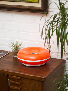 Orange Donut Lamp with White Stripe