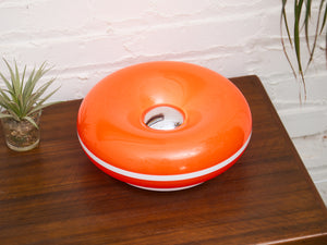 Orange Donut Lamp with White Stripe
