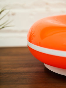 Orange Donut Lamp with White Stripe