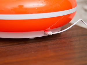 Orange Donut Lamp with White Stripe