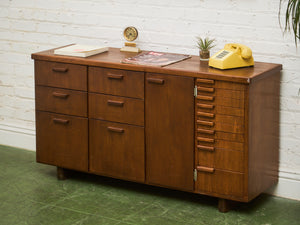 Mid-century Modern File Cabinet with Multiple Drawers Office Credenza Craft Cabinet