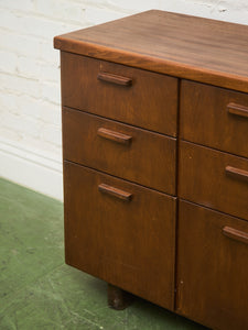 Mid-century Modern File Cabinet with Multiple Drawers Office Credenza Craft Cabinet
