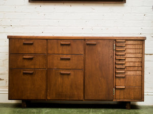 Mid-century Modern File Cabinet with Multiple Drawers Office Credenza Craft Cabinet