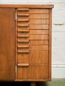 Mid-century Modern File Cabinet with Multiple Drawers Office Credenza Craft Cabinet