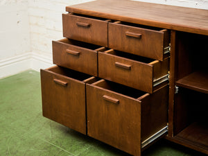 Mid-century Modern File Cabinet with Multiple Drawers Office Credenza Craft Cabinet
