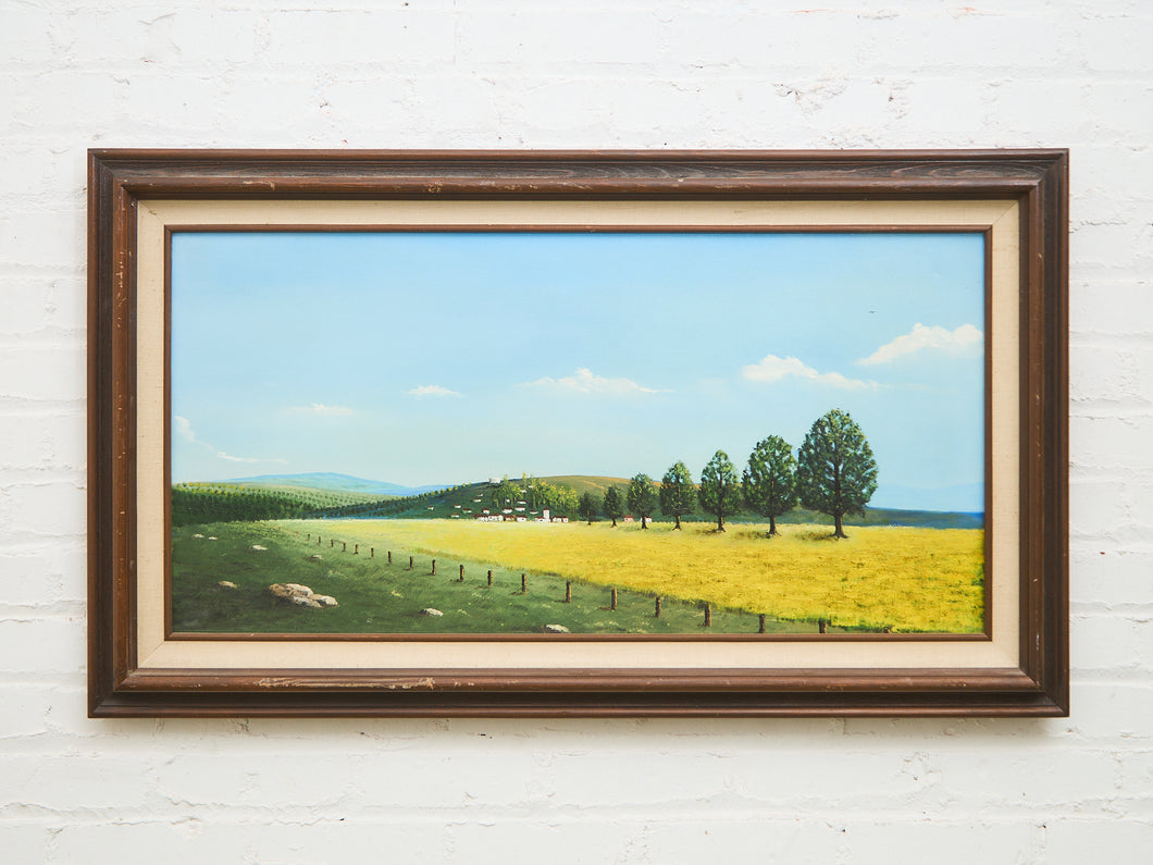 Golden Meadow Pathway Oil Painting