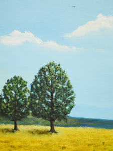 Golden Meadow Pathway Oil Painting