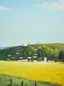 Golden Meadow Pathway Oil Painting