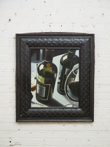 Vintage Still Life, Photo Realism, Wine Bottle, Painting