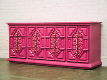 Load image into Gallery viewer, Fuchsia Ornate Hollywood Regency Large 12 Drawer Dresser
