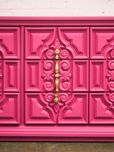 Load image into Gallery viewer, Fuchsia Ornate Hollywood Regency Large 12 Drawer Dresser

