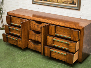 Lane Brutalist 9 drawer Dresser