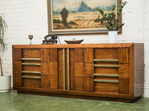 Lane Brutalist 9 drawer Dresser