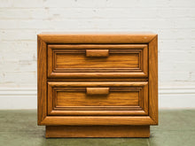 Load image into Gallery viewer, Boho Two Drawer Oak Nightstand
