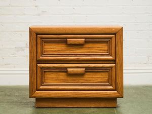 Boho Two Drawer Oak Nightstand