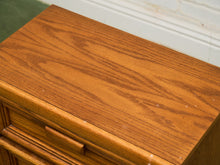 Load image into Gallery viewer, Boho Two Drawer Oak Nightstand
