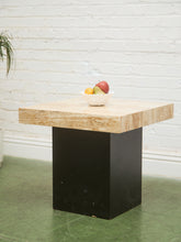Load image into Gallery viewer, Plinth Base Travertine End Table

