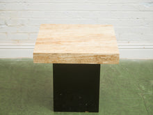 Load image into Gallery viewer, Plinth Base Travertine End Table
