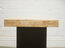 Load image into Gallery viewer, Plinth Base Travertine End Table
