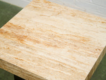 Load image into Gallery viewer, Plinth Base Travertine End Table
