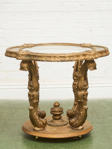 Capiz Abalone Shell Gilt Metal Italian Florentine Style End Table