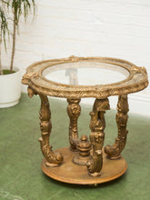 Load image into Gallery viewer, Capiz Abalone Shell Gilt Metal Italian Florentine Style End Table
