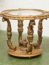 Load image into Gallery viewer, Capiz Abalone Shell Gilt Metal Italian Florentine Style End Table
