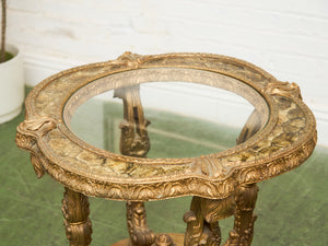 Capiz Abalone Shell Gilt Metal Italian Florentine Style End Table