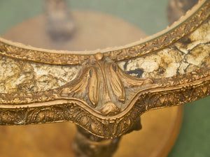 Capiz Abalone Shell Gilt Metal Italian Florentine Style End Table