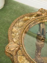 Load image into Gallery viewer, Capiz Abalone Shell Gilt Metal Italian Florentine Style End Table
