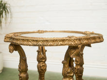 Load image into Gallery viewer, Capiz Abalone Shell Gilt Metal Italian Florentine Style End Table
