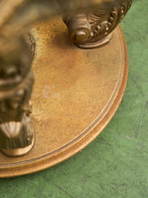 Load image into Gallery viewer, Capiz Abalone Shell Gilt Metal Italian Florentine Style End Table

