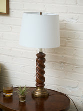 Load image into Gallery viewer, Turned Wood Vintage Lamp
