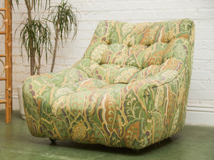 Wild Leaf 1970’s Chair and Ottoman