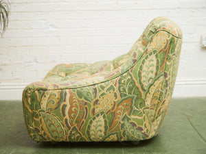 Wild Leaf 1970’s Chair and Ottoman