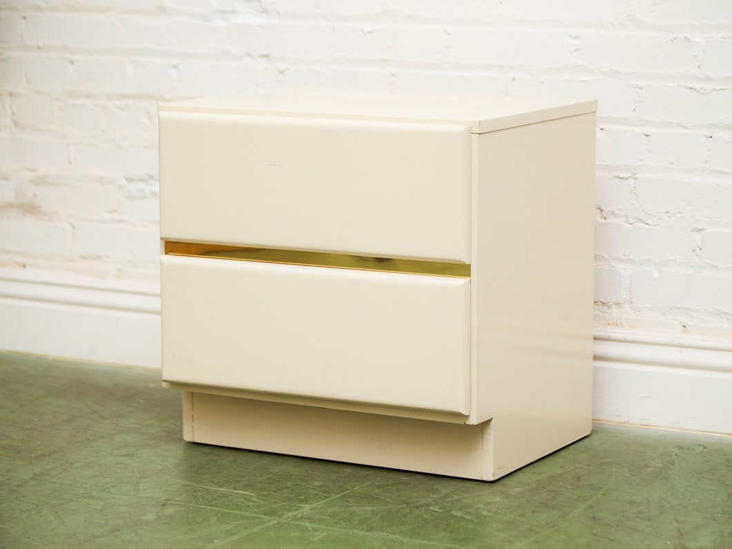 Post Modern Single Double Drawer Nightstand
