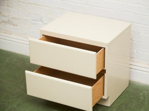 Post Modern Single Double Drawer Nightstand