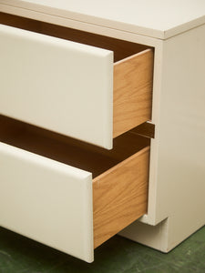 Post Modern Single Double Drawer Nightstand