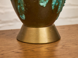 Glazed Turquoise and Brown Lamp