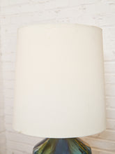 Load image into Gallery viewer, Yellow Turquoise Blue Glazed Pottery Lamp Large
