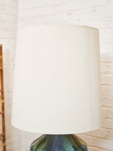 Load image into Gallery viewer, Yellow Turquoise Blue Glazed Pottery Lamp Large
