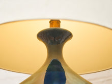 Load image into Gallery viewer, Yellow Turquoise Blue Glazed Pottery Lamp Large

