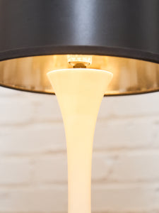 Tulip Base Vintage Lamp Black Shade